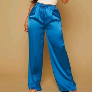 Satin wideleg pants